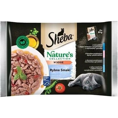 Sheba Nature’s Collection rybí Smaki z tuňáka a lněného oleje v omáčce 4 x 85 g