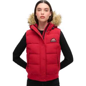 SUPERDRY Потник Superdry Everest Faux Fur vest - Red (Barndoor Red)