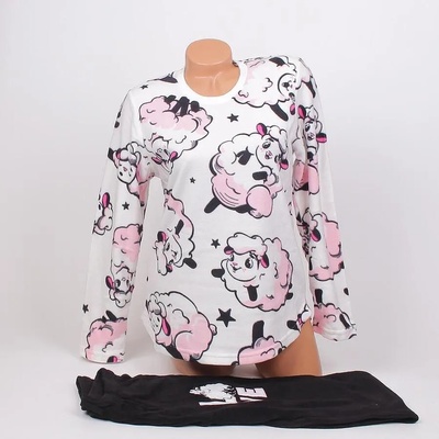 Дамска поларена пижама в бяло и черно