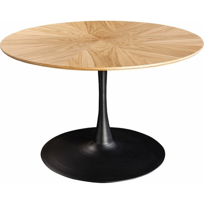Anvicti Kulatý jídelní stůl ATELIER II 120 cm přírodní černá dubová dýha JS46559