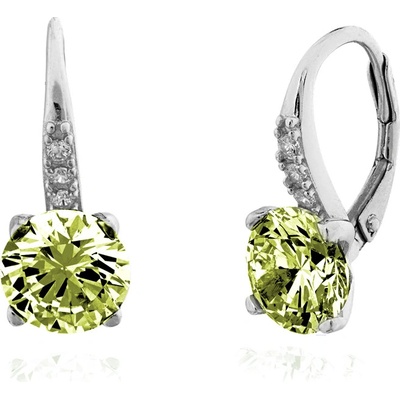 Klenoty Budín stříbrné rhodiované se zirkony SVLE0347XF3Z200 zelené