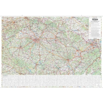 Česko - nástěnná automapa - 1 : 360 000 s rejstříkem obcí 2025 – Zboží Dáma