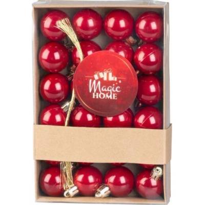 Gule MagicHome Vianoce, 24 ks, sada, červené, na vianočný stromček, 3 cm