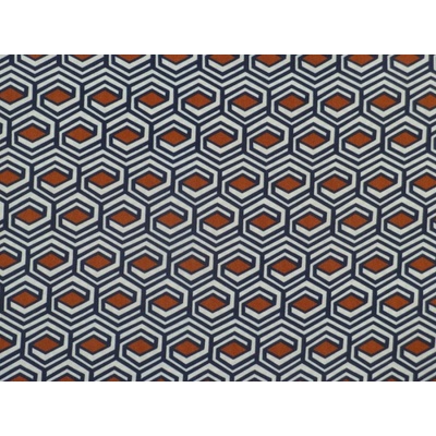 viskózový úplet 2848 dýňově oranžový geometrický vzor
