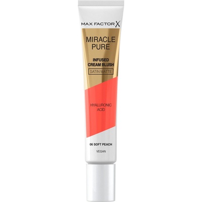 Max Factor Miracle Pure Infused Cream Blush hydratační krémová tvářenka 06 Soft Peach 15 ml