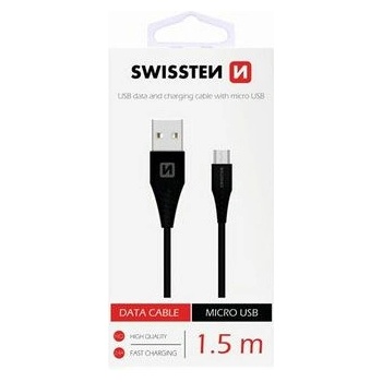 Swissten 71504301 USB/Micro USB, 1,5m, černý
