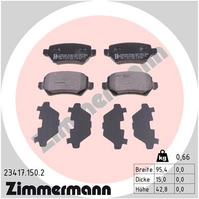 ZIMMERMANN Sada brzdových platničiek kotúčovej brzdy 234171502