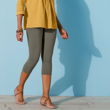 3/4 legíny súprava 3 ks khaki+čierna+biela