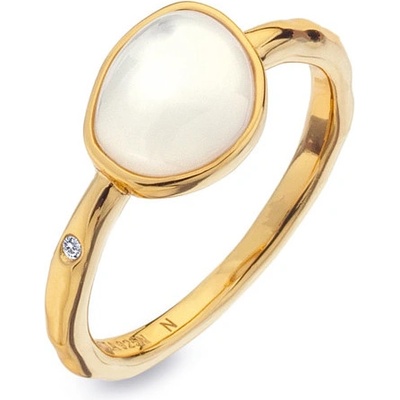 Hot Diamonds Pozlátený prsteň s diamantom a perleťou Jac Jossa Soul DR231