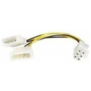 PremiumCord Molex x2 - PCIe 6-pin, 0.15m, Yellow (kn-9)