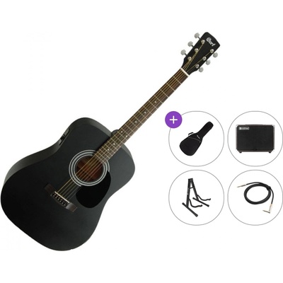 Cort AF510E Premium SET Black Satin Електро-акустична китара Дреднаут