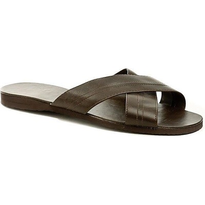 Pegres 1010 hnědé pánské nadměrné domácí pantofle -