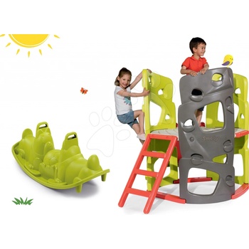 Smoby Set preliezačka Multi-Activity Tower na šplhanie so šmykľavkou+obojstranná hojdačka Tuleň SM840201-2