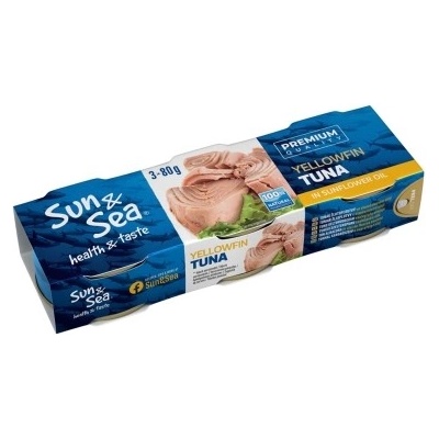 Sun & Sea Žlutoploutvý tuňák ve slunečnicovém oleji 3 x 80 g
