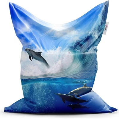 Sablio Sedací vak Delfíny vo vlnách 200x140 cm