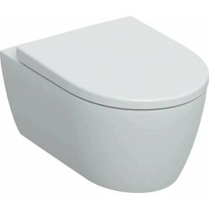Geberit Комплект за окачена тоалетна чиния Geberit iCon rimfree, бял, с капак с плавно затваряне (501.664.00.1)