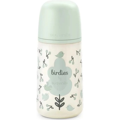 Suavinex kojenecká láhev Birdies zelená 270 ml