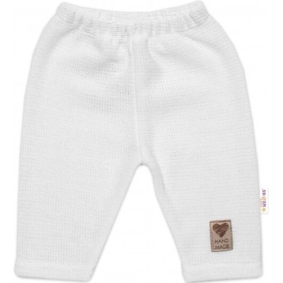 Baby Nellys Pletené nohavice Hand Made Girl biele