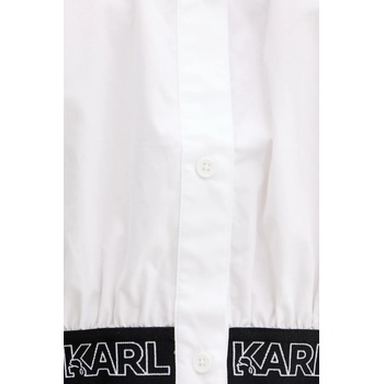 Karl Lagerfeld Jeans Риза Karl Lagerfeld Jeans дамска в бяло със свободна кройка с класическа яка A2W11017 (A2W11017)