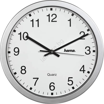 Hama - Стенен часовник 1xAA сребрист (HM0106)