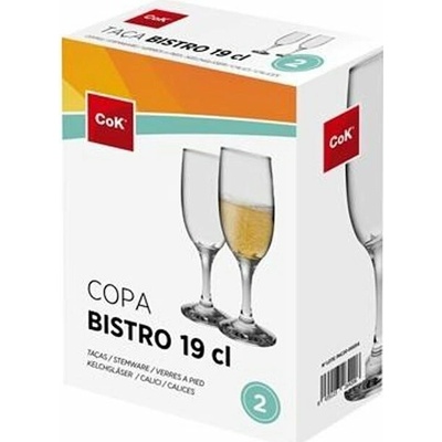 Cegeco Sklenice na šampaňské CoK Bistro 2 x 190 ml