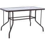 TopMebel Toledo TopMebel метална - закалено стъкло маса в тъмнокафяв цвят 110x60x70cm