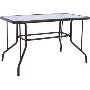 TopMebel Toledo TopMebel метална - закалено стъкло маса в тъмнокафяв цвят 110x60x70cm