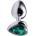 Sensual Метално дилдо Butt Plug "SILVER HEART DARK GREEN" 8 см. Размер-M