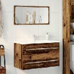 vidaXL Шкаф за мивка за баня, старо дърво, 80x38, 5x48 см, инженерно дърво (862533)