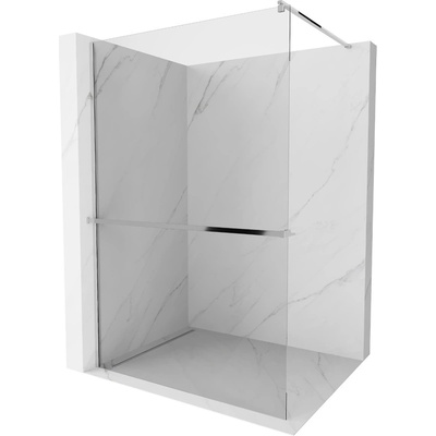 Mexen Kioto+ параван за душ с рафт Walk-in 125 x 200 см, прозрачен, хром - 800-125-121-01-00 (800-125-121-01-00)