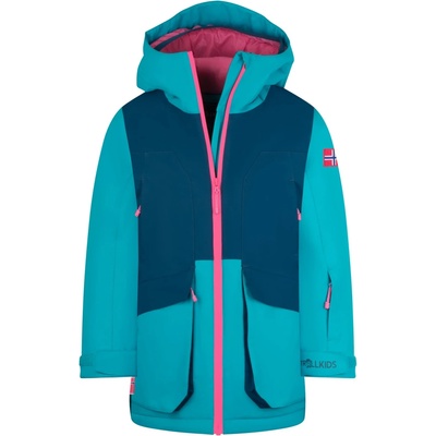 TROLLKIDS Детско ски яке Trollkids Girl's Kongsberg Jacket Winter jacket - Madeira Blue / Dark Turquoise / Light Magenta - размер 92 (EU) (703-4659-0211)