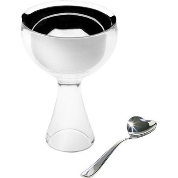 A di Alessi Чаша купа за сладолед Big Love Achromatics с лъжичка (ammi01s i)