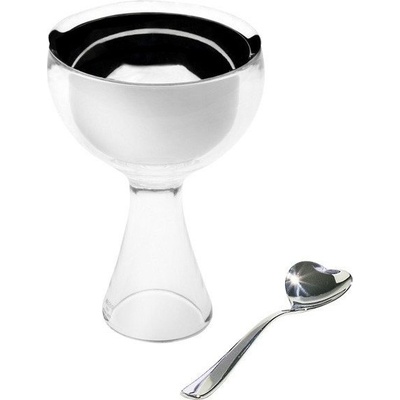 A di Alessi Чаша купа за сладолед Big Love Achromatics с лъжичка (ammi01s i)