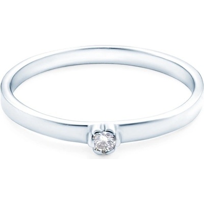 Savicki Zásnubný prsteň biele zlato diamant Z205