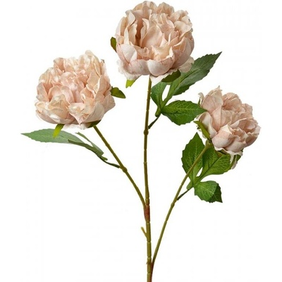 Umělá rostlina tři růžovo-oranžové pivoňky – 80 cm