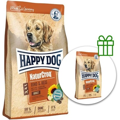 Happy Dog NaturCroq RIND & REIS 15 кг + 3 кг БЕЗПЛАТНО