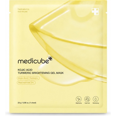 MediCube Маска за лице с коджикова киселина, 2% ниацинамид, куркума, колаген, ретинол Medicube Kojic Acid Turmeric Brightening Gel Mask