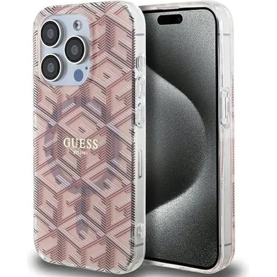 GUESS Кейс Guess IML GCube MagSafe за iPhone 15 Pro Max, розов (GUE003506-0)