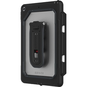 Griffin Survivor All Terrain Case - защита от най-висок клас за iPad 9 (2021), iPad 8 (2020), iPad 7 (2019) (черен-прозрачен)