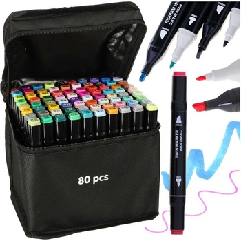 KIK KX5123_2 Oboustranné lihové fixy 80 ks