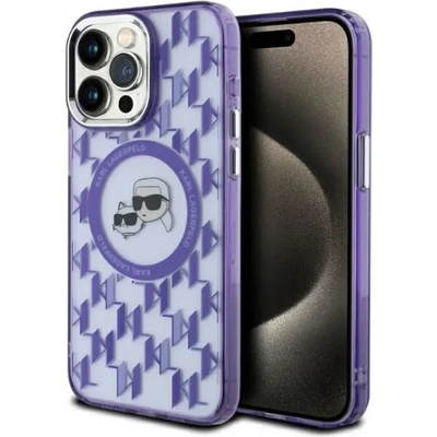 KARL LAGERFELD IML Monogram Karl & Choupette Head MagSafe Case за iPhone 15 Pro Max - лилав (3666339285197)