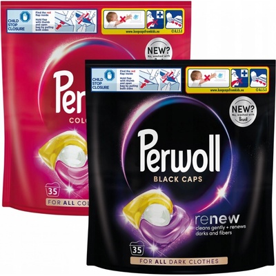 Perwoll Caps Black Color Kapsule na pranie čiernej a farebnej 2 x 35 PD