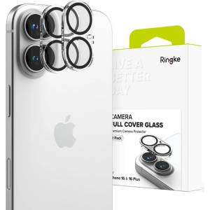 Ringke 2 броя стъклени протектори за камера на iPhone 16 / 16 Plus от Ringke Oslona Aparatu - Прозрачни (8800274960367)