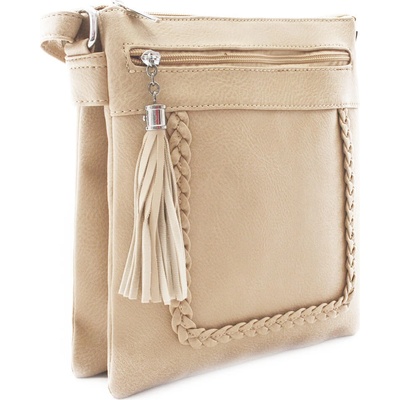 Krémová crossbody dámská kabelka Bakest