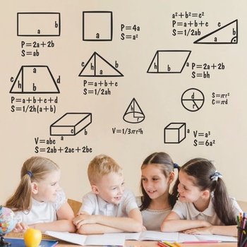 Геометрични фигури с формули - Математика (13093)
