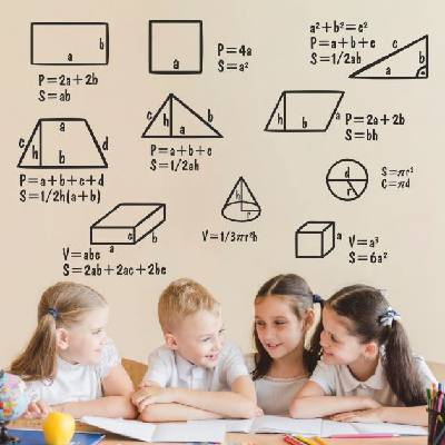 Геометрични фигури с формули - Математика (13093)