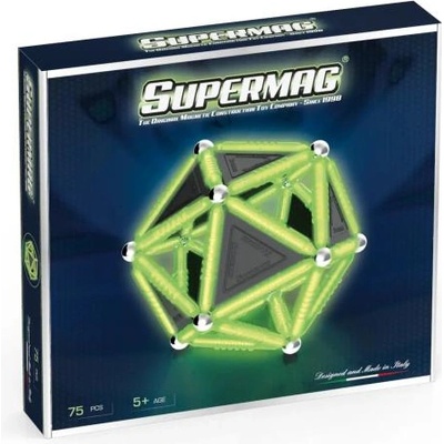 Supermag магнитен строителен комплект Geometry glow 75 бр