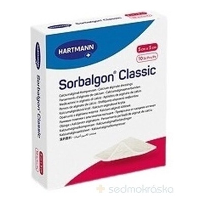 Sorbalgon Classic krytie kalciumalginátové, 5 x 5 cm, 1 x 10 ks