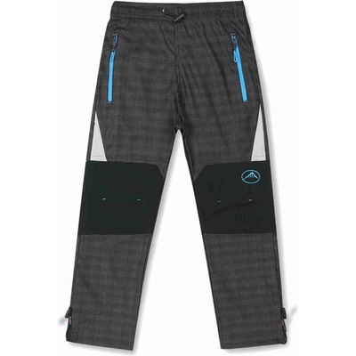 Kugo Chlapčenské outdoorové nohavice G9625 sivá modrý zips