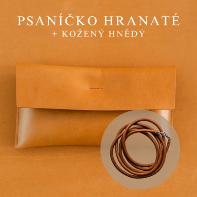 Wood Style psaníčko Hranaté Skořice kožený Hnědý